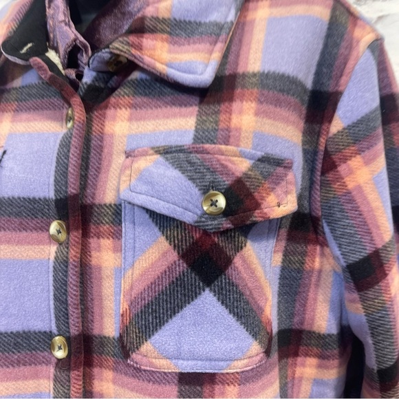 Plaid Button-Up fleece lined Jacket large - Picture 3 of 7